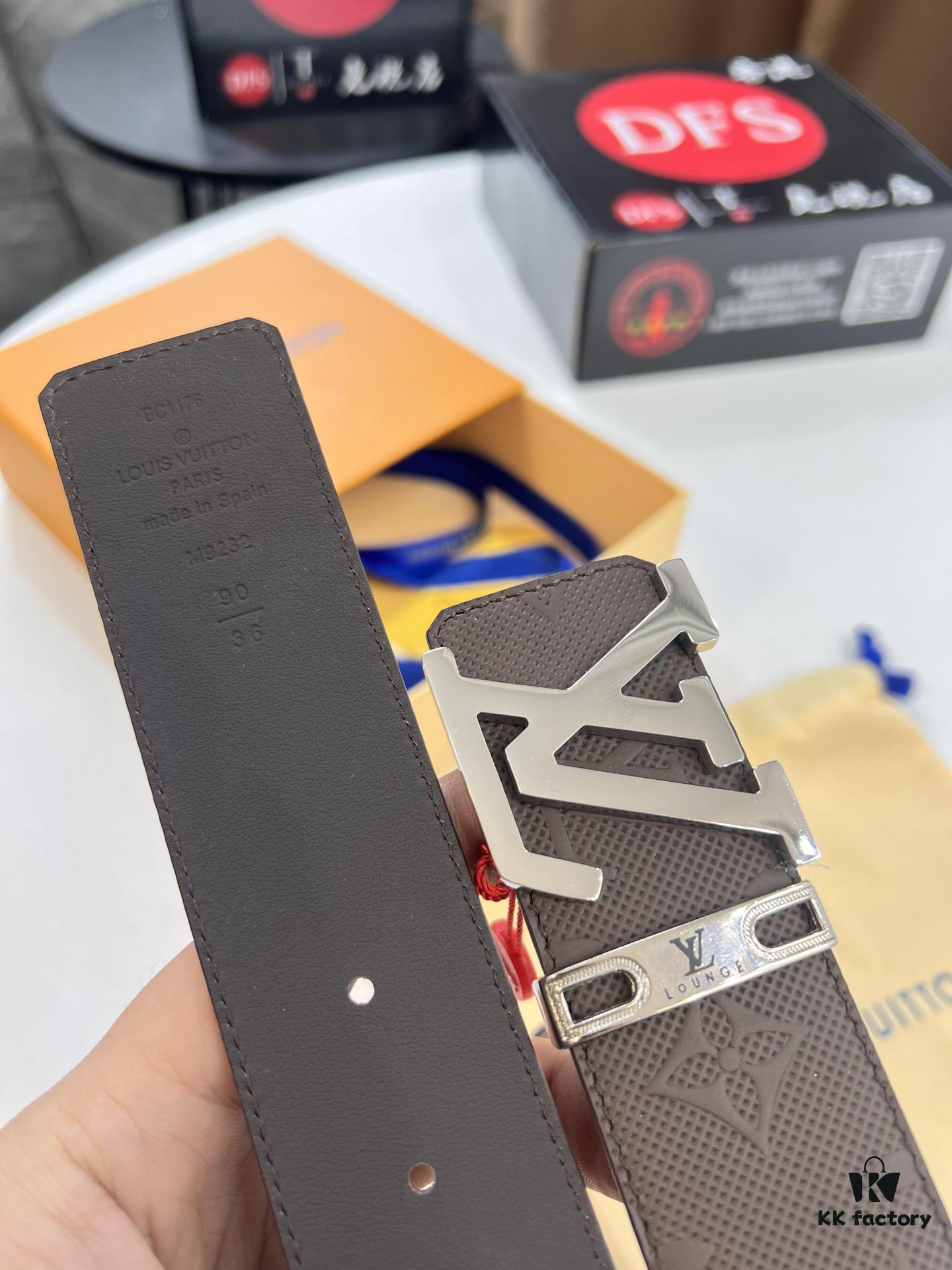6932031f3a89a121ed551056 Arrival of Louis Vuitton LV Men's Belt, ZP Mould Design, Imported Genuine Original Print, Full-Grain Cowhide Leather, Double-Sided Usage, 3.8cm Width