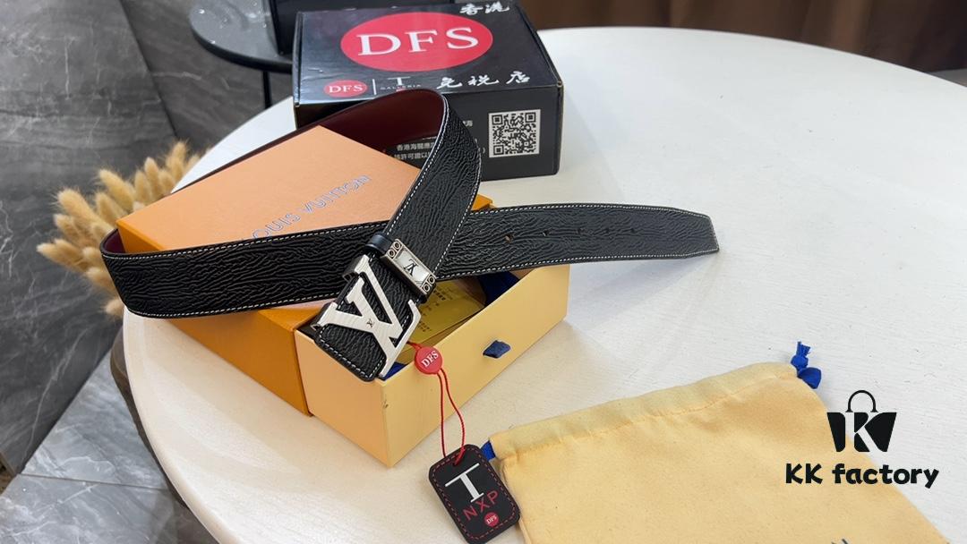 LV New Model Belt, Stainless Steel Hardware, Fashion Casual Style with Video Anti-Counterfeit Authentication and Network Sensing Connection