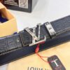693203243a89a121ed551077 Top-Tier Louis Vuitton LV Belt – Genuine Crocodile-Texture Top Layer Calfskin, 3.8cm Width, Original Hong Kong Duty-Free Gift Box with NXP RFID Tag (Verifiable on Official Website)