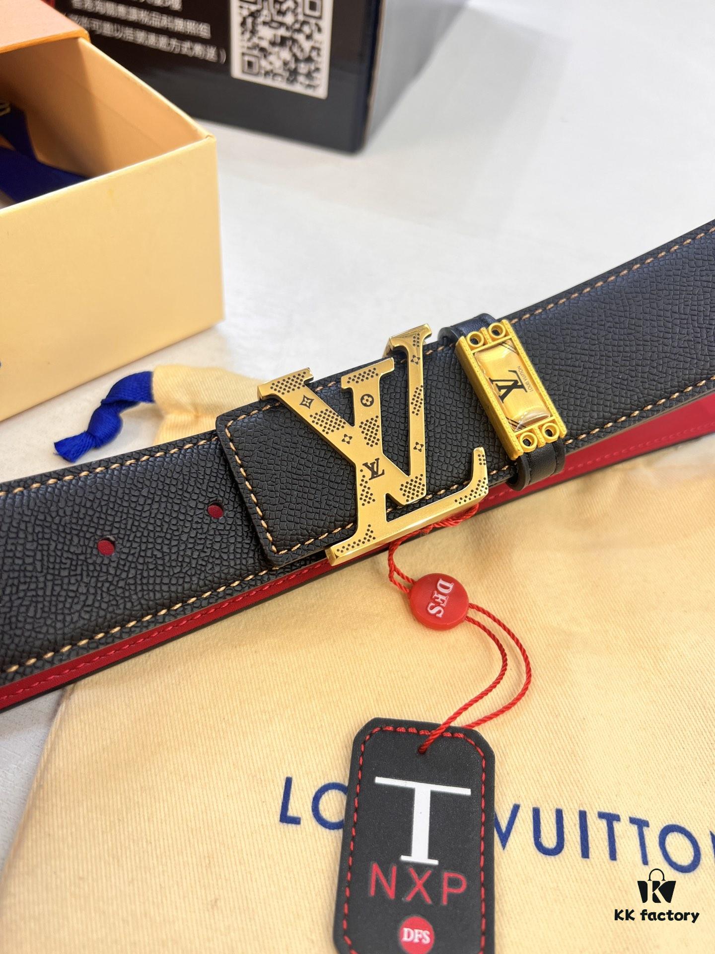 693203243a89a121ed55107e Top-Tier Louis Vuitton LV Belt, Genuine Crocodile-Texture Top-Grain Calfskin Leather, 3.8cm Width, Original Factory Hong Kong Duty-Free T Gift Box, NXP RFID Chip (Verifiable on Official Website), Stainless Steel Hardware, Hidden Buckle Design