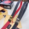 693203253a89a121ed551083 Top-Tier Louis Vuitton LV Belt, Genuine Crocodile-Texture Top-Grain Calfskin Leather, 3.8cm Width, Original Factory Hong Kong Duty-Free T Gift Box, NXP RFID Chip (Verifiable on Official Website), Stainless Steel Hardware, Hidden Buckle Design