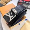 693203273a89a121ed55109b Louis Vuitton LV Men's Belt, Imported Genuine First-Layer Cowhide, 3.8cm Width, Brass Hardware with Precision Lettering