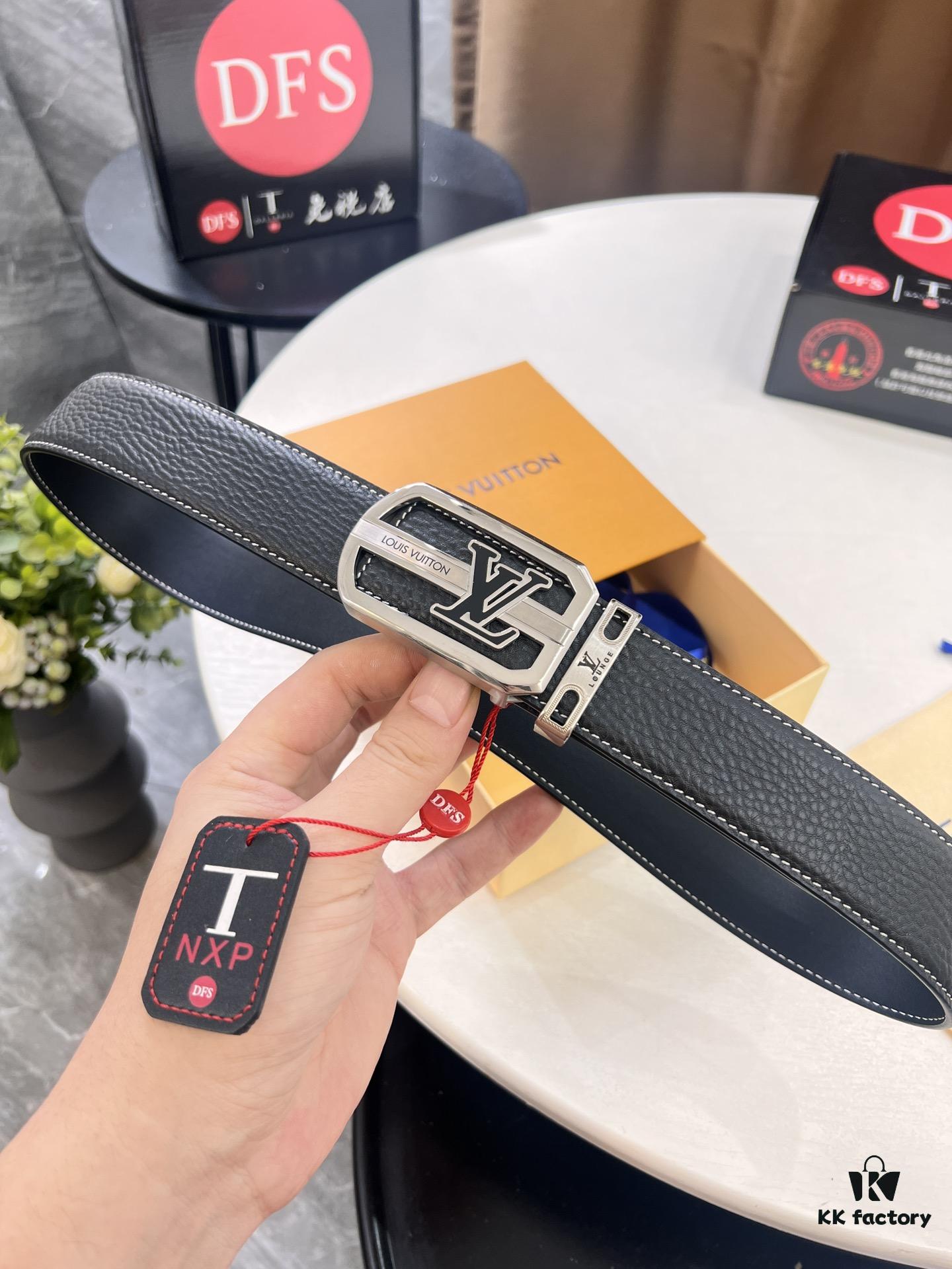 693203293a89a121ed5510a4 Top-tier Louis Vuitton LV Belt, Original Factory Hong Kong Duty-Free T Gift Box (NXP RFID Tag with Verifiable Chip), French Crocodile Ostrich Grain Full-Grain Calfskin, 3.8cm Width, Stainless Steel Precision Buckle with Beveled Edges