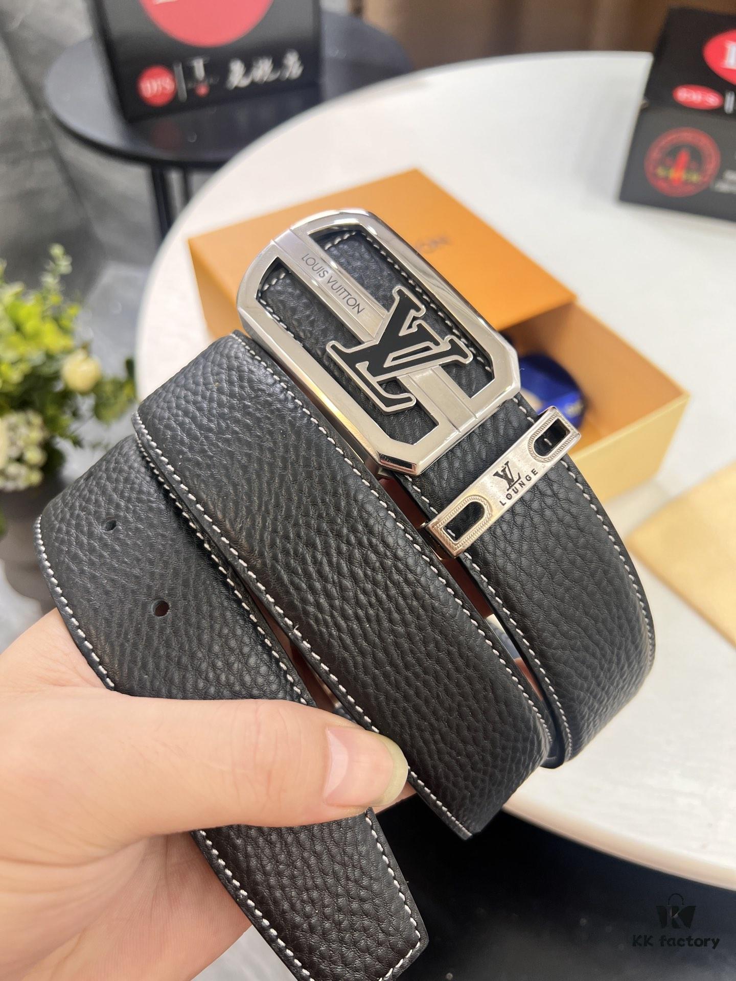 693203293a89a121ed5510a6 Top-tier Louis Vuitton LV Belt, Original Factory Hong Kong Duty-Free T Gift Box (NXP RFID Tag with Verifiable Chip), French Crocodile Ostrich Grain Full-Grain Calfskin, 3.8cm Width, Stainless Steel Precision Buckle with Beveled Edges