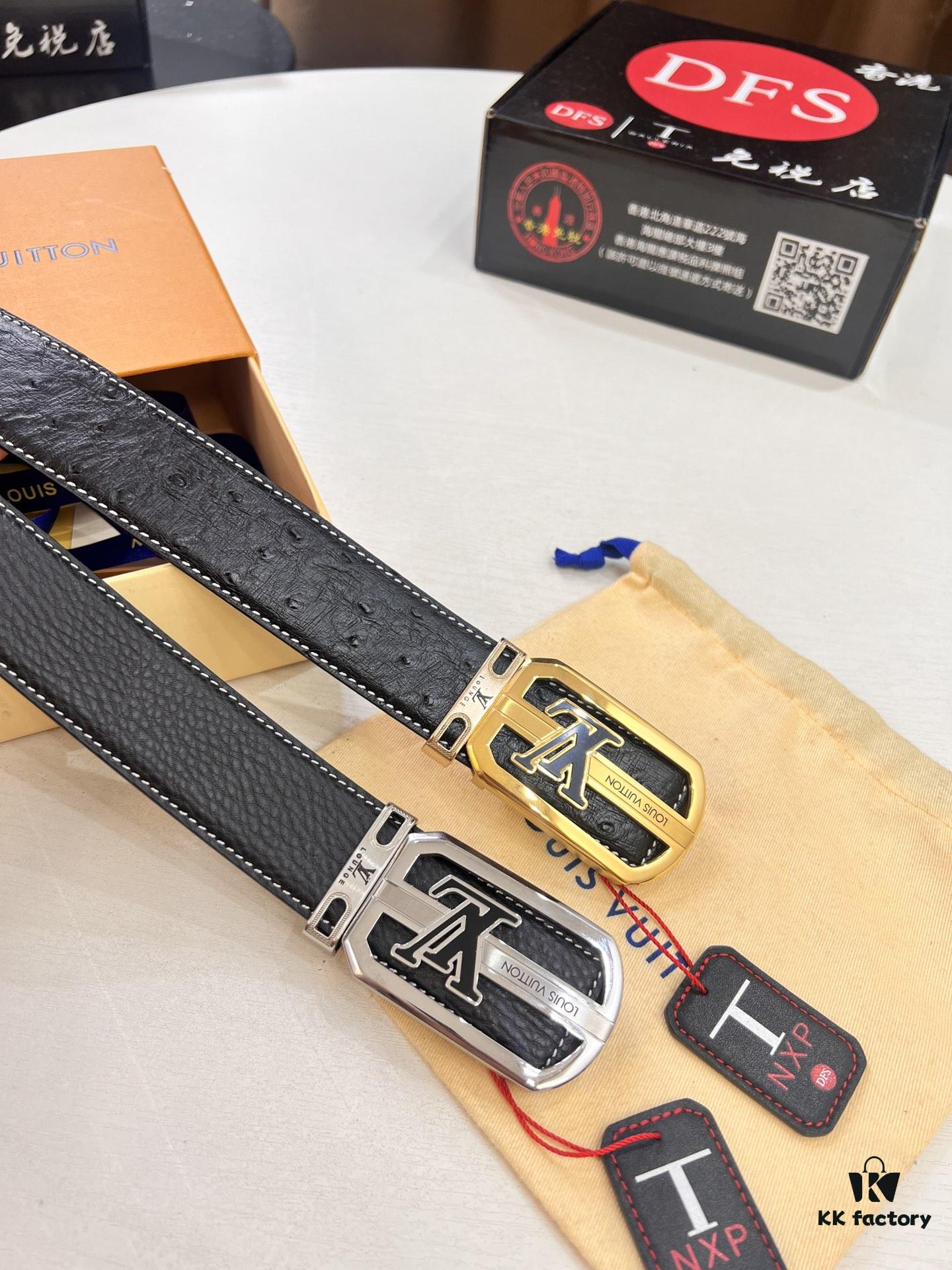6932032a3a89a121ed5510aa Top-tier Louis Vuitton LV Belt, Original Factory Hong Kong Duty-Free T Gift Box (NXP RFID Tag with Verifiable Chip), French Crocodile Ostrich Grain Full-Grain Calfskin, 3.8cm Width, Stainless Steel Precision Buckle with Beveled Edges