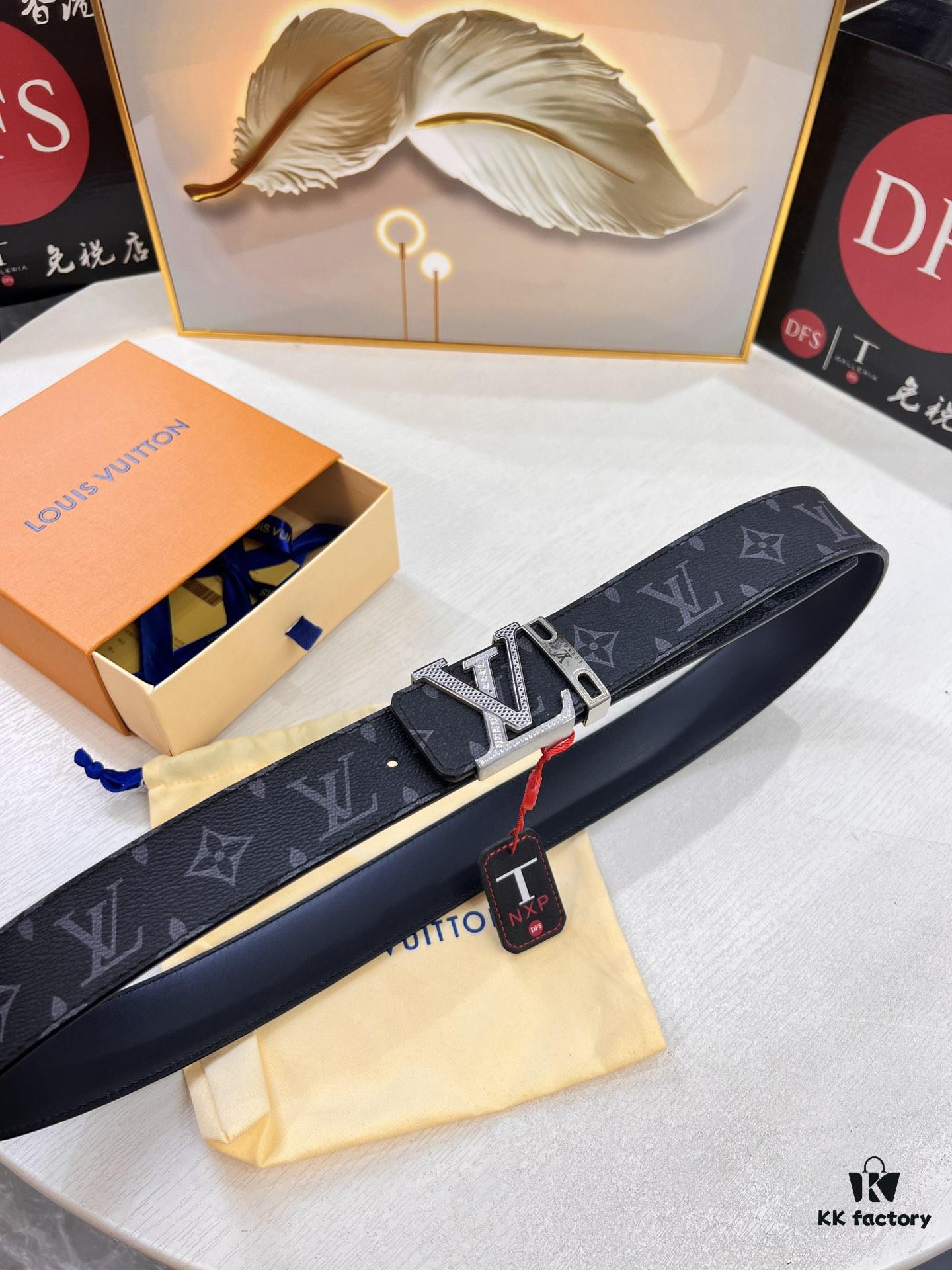 6932032b3a89a121ed5510af Louis Vuitton LV Belt, ZP Synchronized New Men's Belt with Monogram Imported Fabric, Full-Grain Calfskin Plain Weave, Reversible Design, Diamond-Paved Letter Hardware, 3.8cm Width
