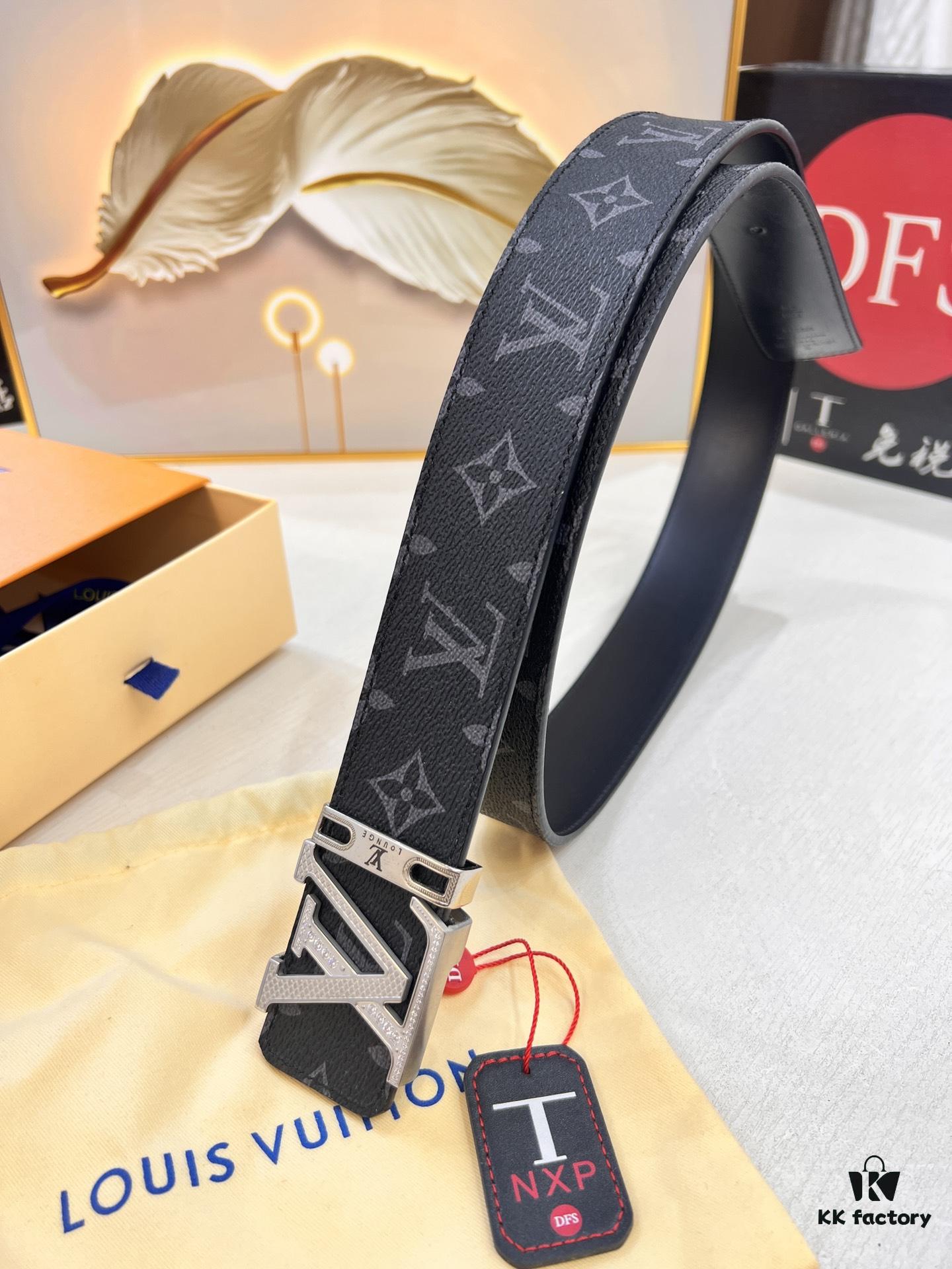 6932032b3a89a121ed5510b1 Louis Vuitton LV Belt, ZP Synchronized New Men's Belt with Monogram Imported Fabric, Full-Grain Calfskin Plain Weave, Reversible Design, Diamond-Paved Letter Hardware, 3.8cm Width