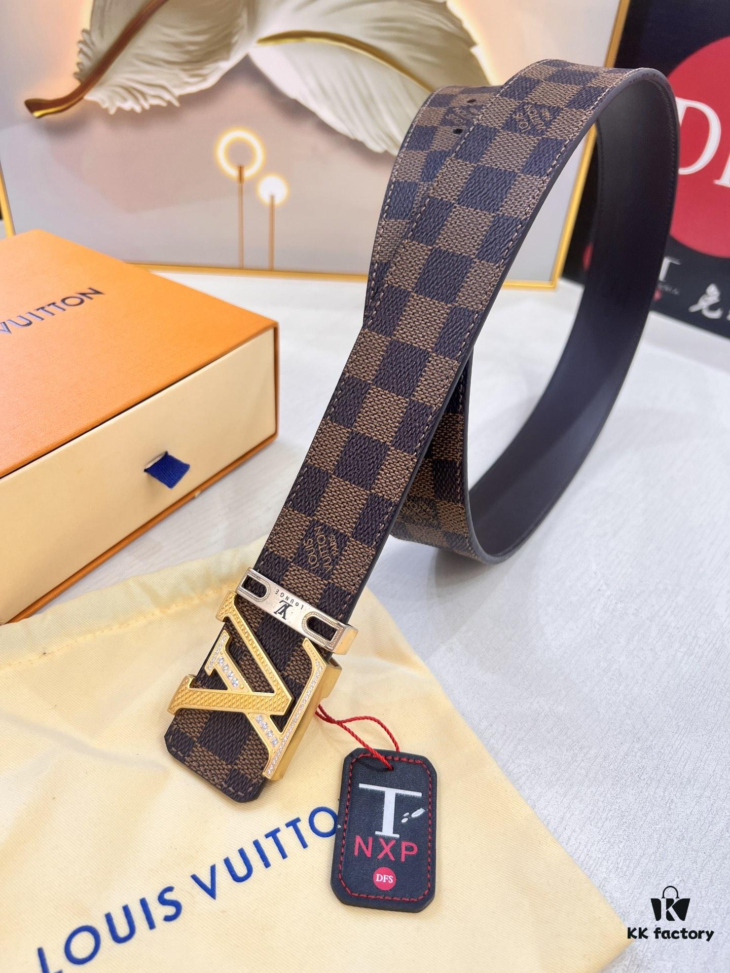 6932032b3a89a121ed5510b7 Louis Vuitton LV Belt, ZP Synchronized New Men's Belt with Monogram Imported Fabric, Full-Grain Cowhide Plain Weave, Reversible Design, Diamond-Inlaid Letter Hardware, 3.8cm Width