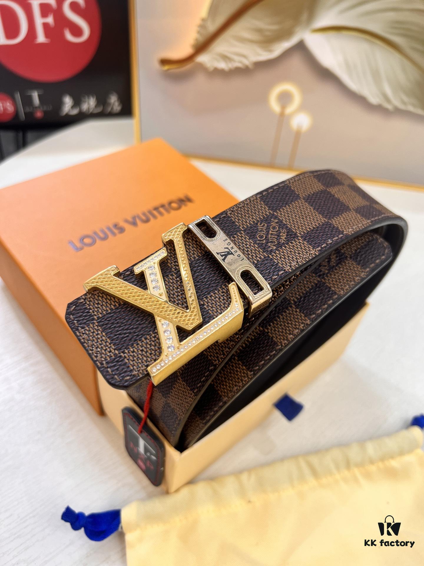 6932032b3a89a121ed5510b8 Louis Vuitton LV Belt, ZP Synchronized New Men's Belt with Monogram Imported Fabric, Full-Grain Cowhide Plain Weave, Reversible Design, Diamond-Inlaid Letter Hardware, 3.8cm Width