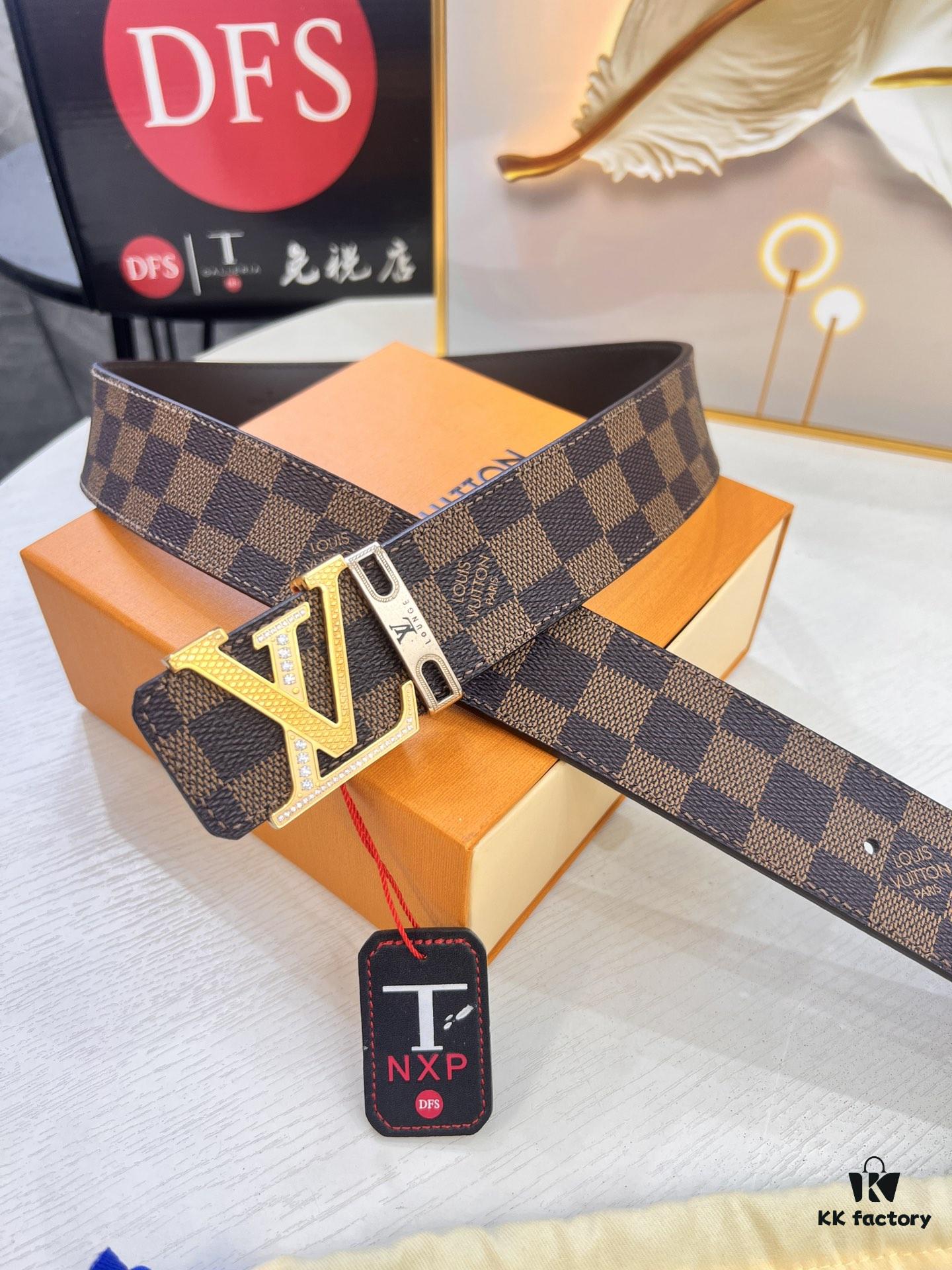 6932032b3a89a121ed5510b9 Louis Vuitton LV Belt, ZP Synchronized New Men's Belt with Monogram Imported Fabric, Full-Grain Cowhide Plain Weave, Reversible Design, Diamond-Inlaid Letter Hardware, 3.8cm Width