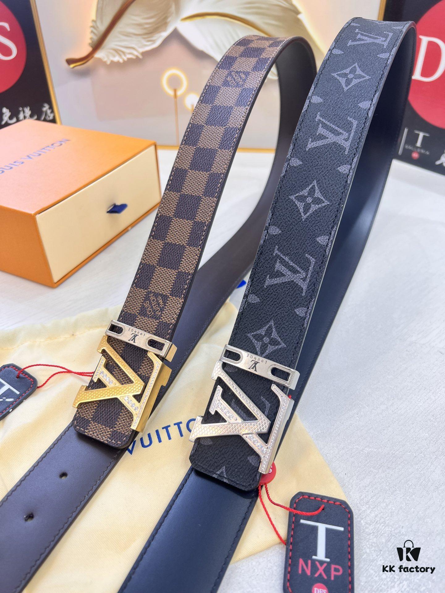 6932032c3a89a121ed5510ba Louis Vuitton LV Belt, ZP Synchronized New Men's Belt with Monogram Imported Fabric, Full-Grain Cowhide Plain Weave, Reversible Design, Diamond-Inlaid Letter Hardware, 3.8cm Width