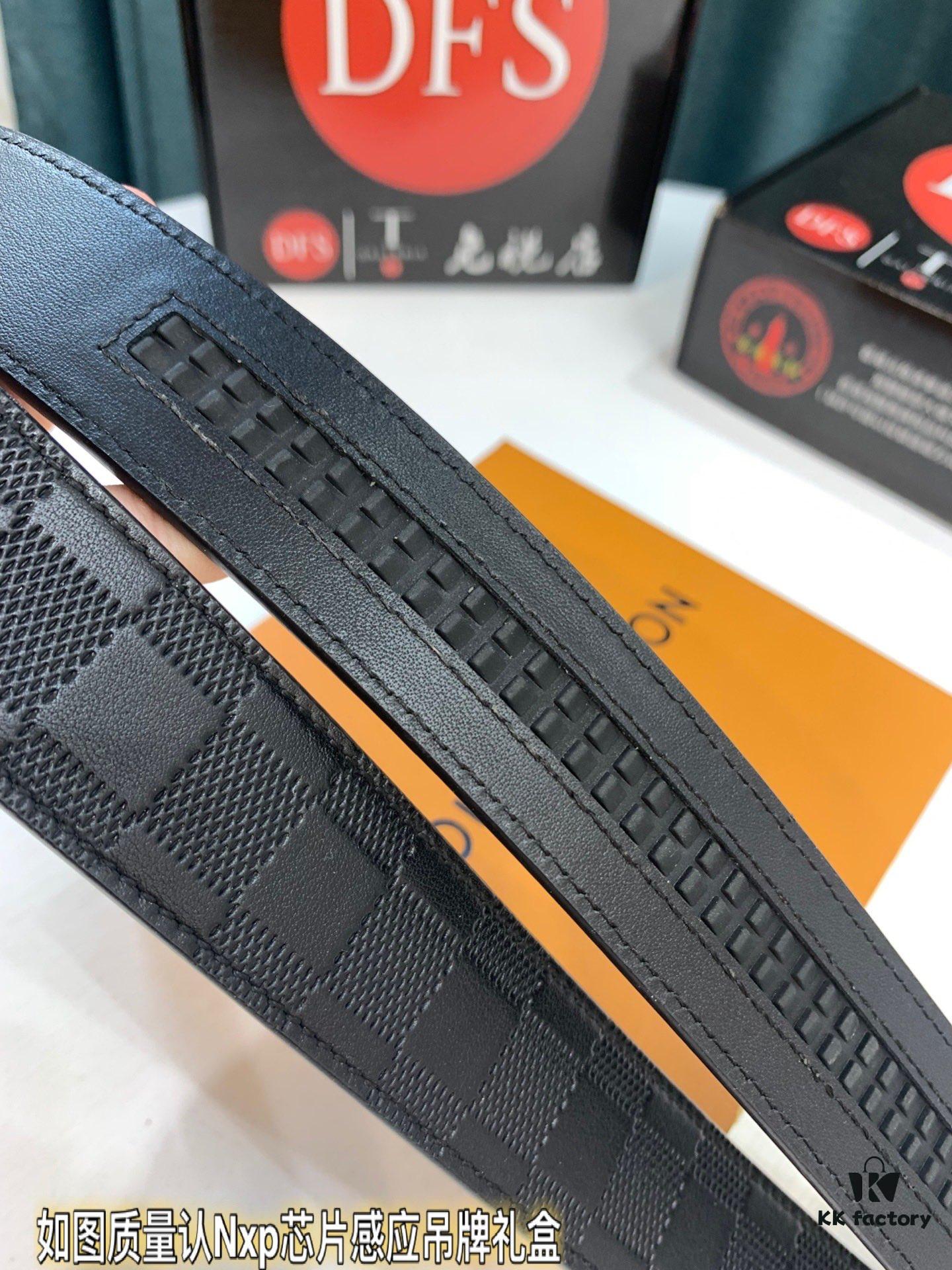 693203323a89a121ed5510c1 Louis Vuitton Automatic Buckle Belt, Genuine Cowhide, Top-Quality Business Formal Belt with LV Stainless Steel Hardware, 3.5 cm Width