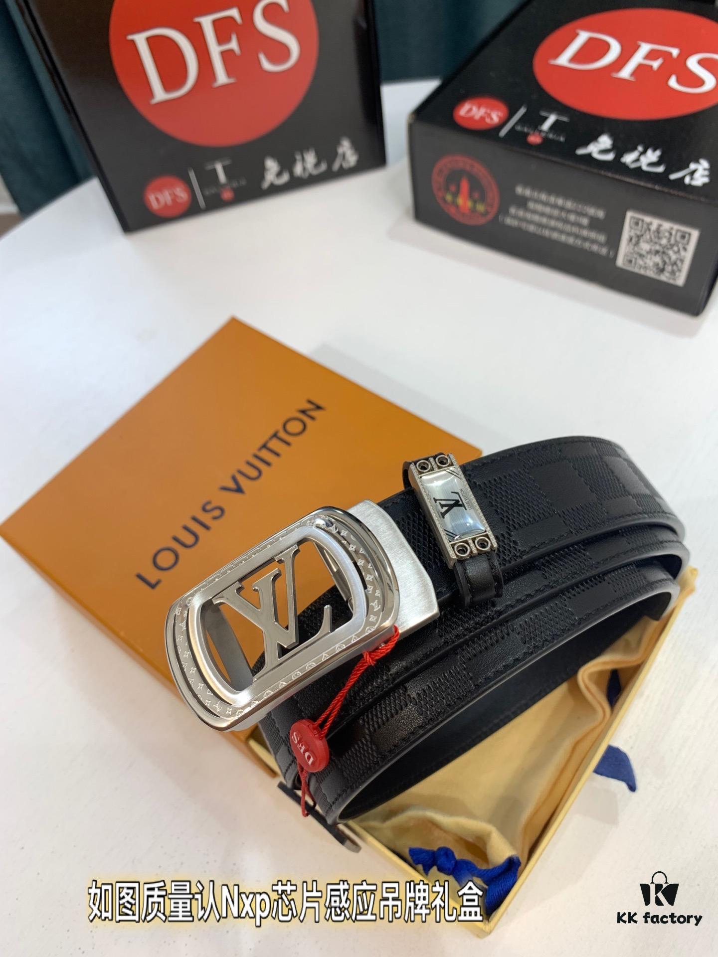 693203323a89a121ed5510c2 Louis Vuitton Automatic Buckle Belt, Genuine Cowhide, Top-Quality Business Formal Belt with LV Stainless Steel Hardware, 3.5 cm Width