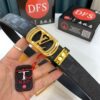 693203323a89a121ed5510c5 Louis Vuitton Automatic Buckle Belt, Top-Quality Genuine Leather, Imported Full-Grain Calfskin with Refined Grain Texture, 3.5cm Width, Smooth Slide Mechanism, Stainless Steel LV Hardware