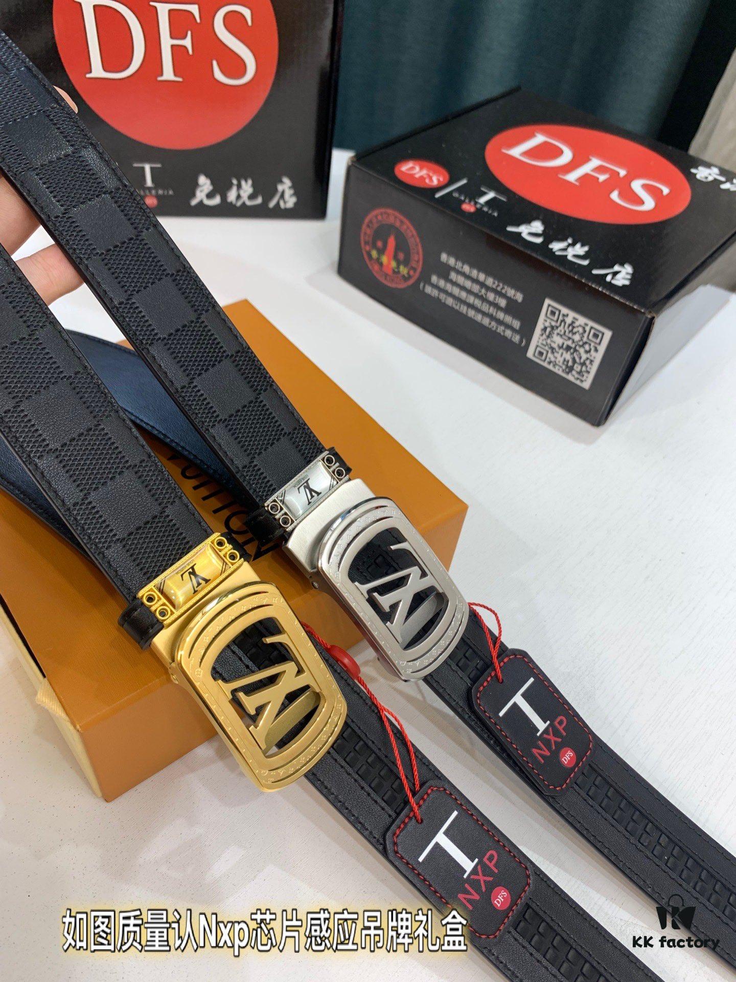 693203323a89a121ed5510cb Louis Vuitton Automatic Buckle Belt, Top-Quality Genuine Leather, Imported Full-Grain Calfskin with Refined Grain Texture, 3.5cm Width, Smooth Slide Mechanism, Stainless Steel LV Hardware