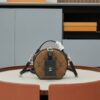 Louis Vuitton Exclusive Real Shots: M44699 (Classic Monogram) & M68276 (Yellow Monogram). The Mini Boîte Chapeau handbag features a classic silhouette crafted from Monogram canvas.