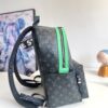 Louis Vuitton This small Discovery backpack features a patchwork of Monogram Eclipse canvas and vibrant cowhide leather.