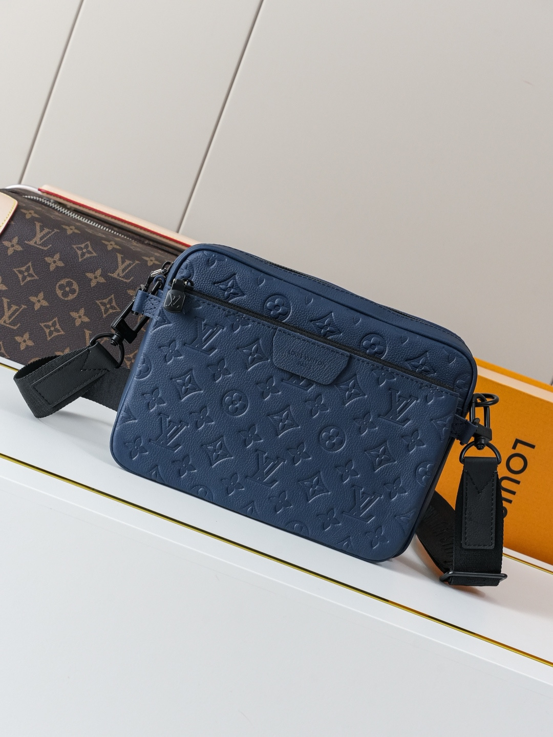 1 Louis Vuitton This Trio Messenger bag is crafted from soft Monogram Shadow calf leather.