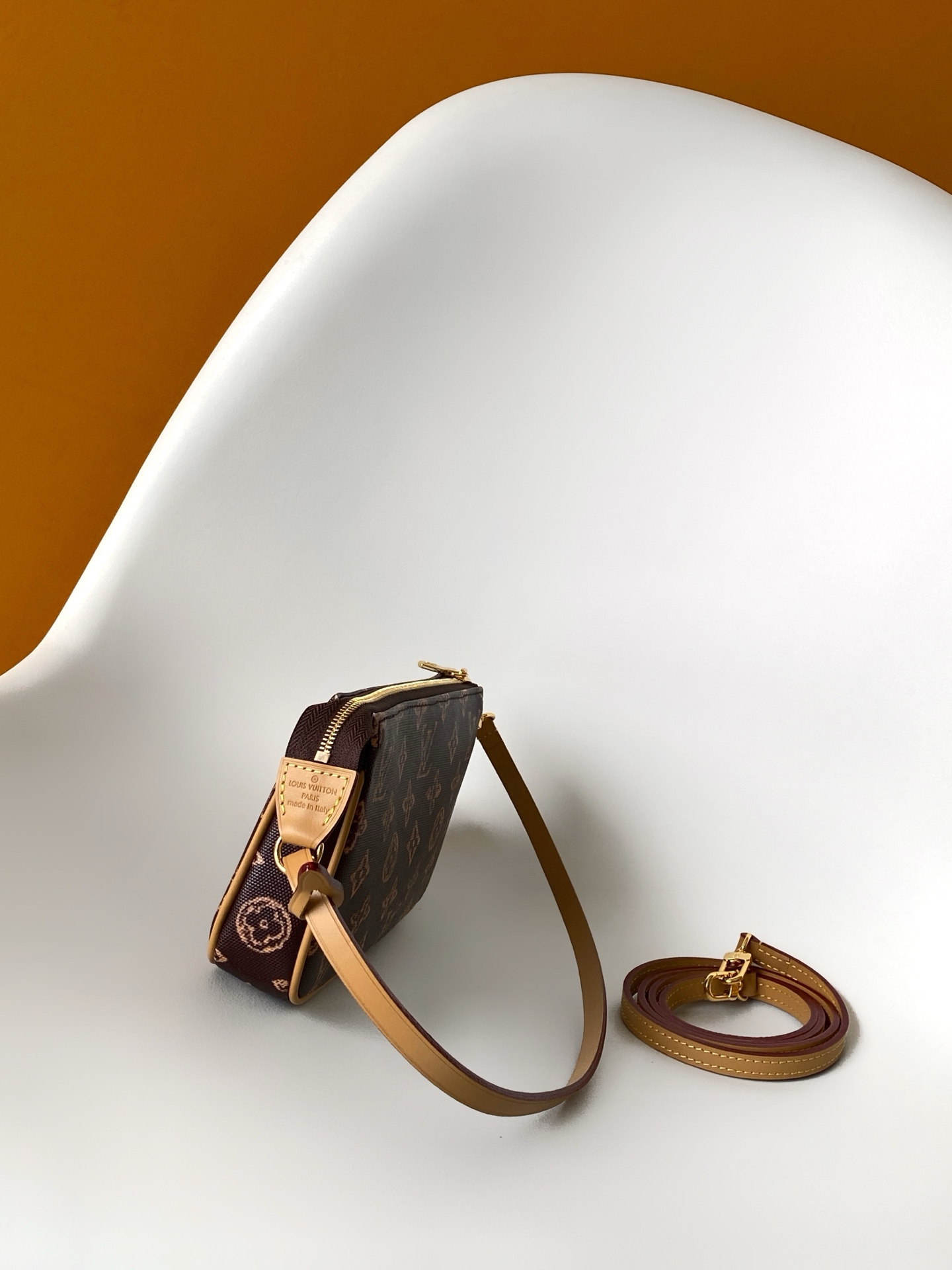 2 Louis Vuitton This Pochette Accessoires handbag is specially designed to celebrate the birth of the Louis Vuitton Monogram pattern.