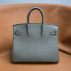 Birkin Platinum 25cm, original imported Togo leather, [Rainy Gray], silver hardware.
