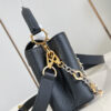 2 The Capucines Mini handbag, part of the Capucines Chain On You collection, is crafted from soft Taurillon calf leather to offer ample space.