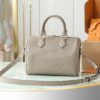 2 Louis Vuitton M59273 Grey — Full Leather Embossed Speedy "Pillow" Bag — Speedy Bandoulière 25 Handbag (M58947)