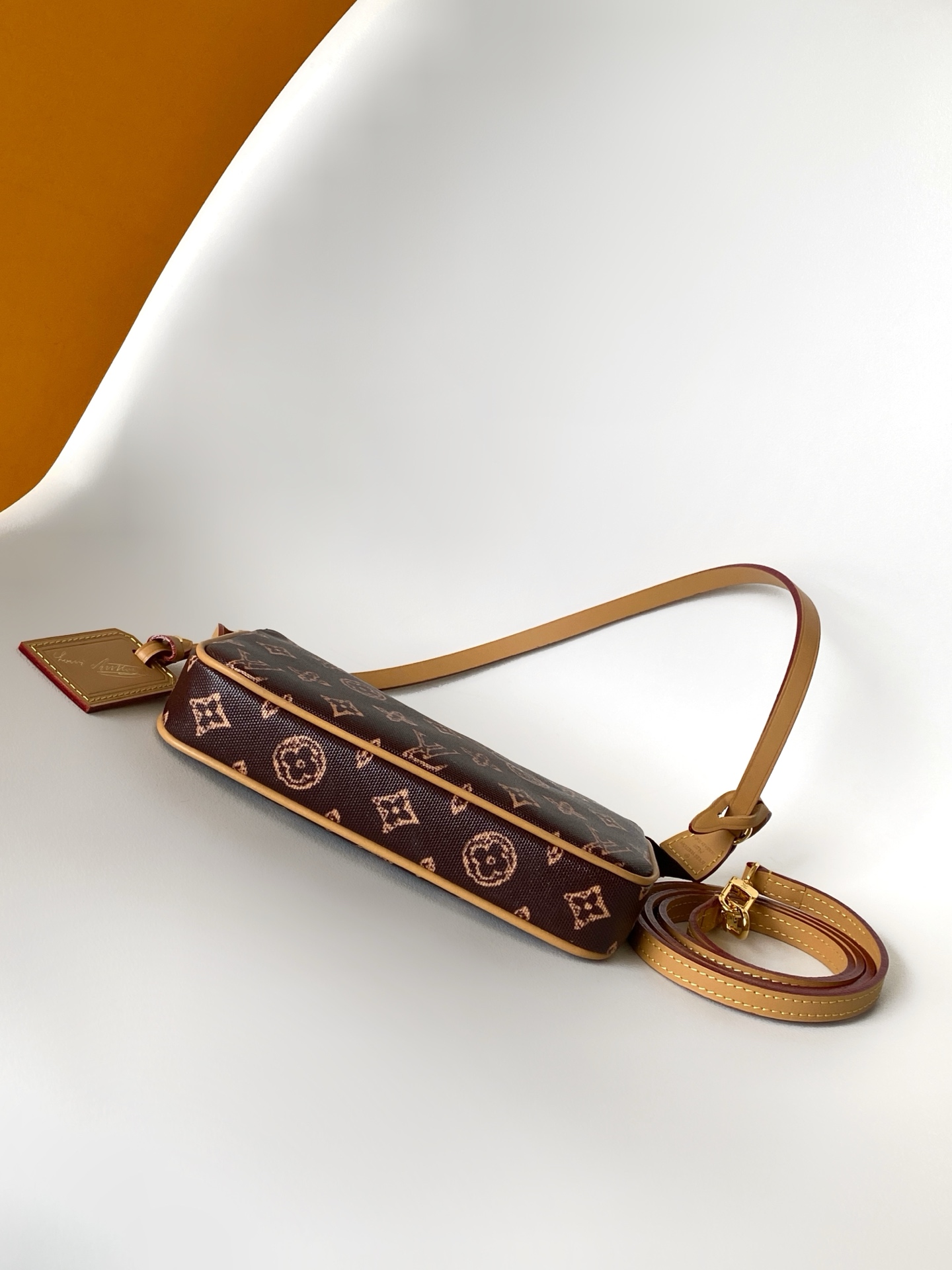 3 Louis Vuitton This Pochette Accessoires handbag is specially designed to celebrate the birth of the Louis Vuitton Monogram pattern.