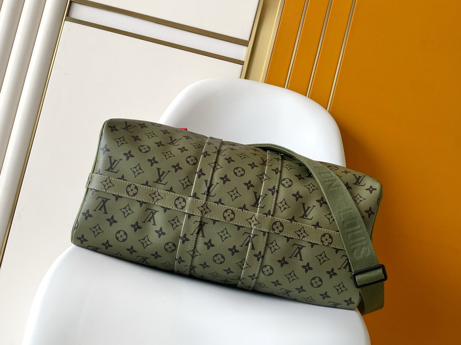 3 Louis Vuitton This Keepall Bandoulière 45 travel bag is part of the Monogram Tones collection.