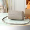 3 Louis Vuitton M59273 Grey — Full Leather Embossed Speedy "Pillow" Bag — Speedy Bandoulière 25 Handbag (M58947)