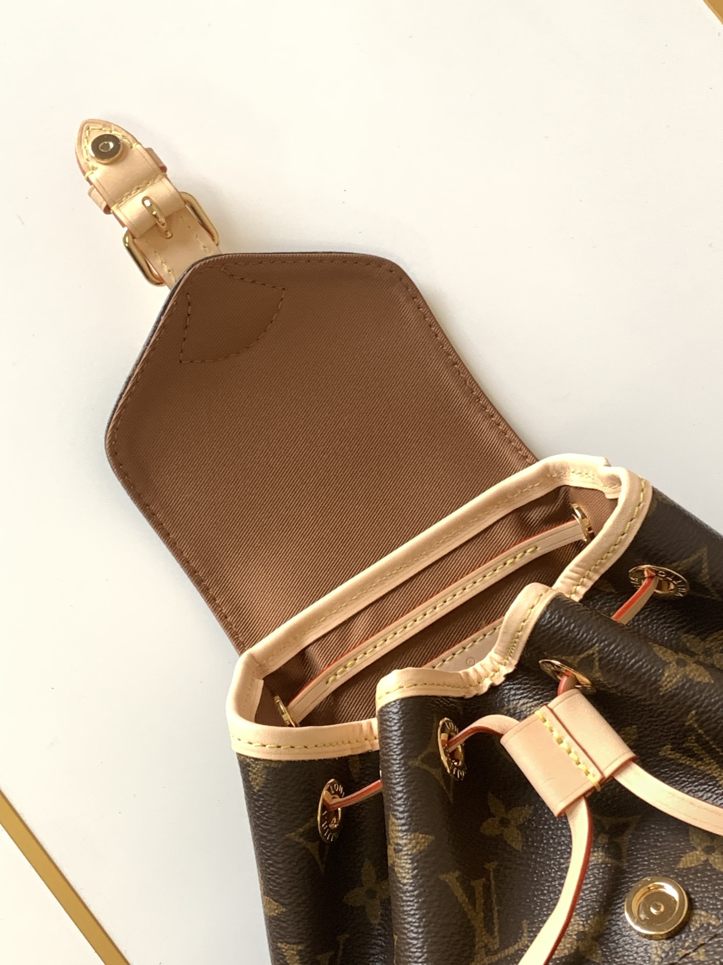 6 Louis Vuitton This Montsouris Mini features Monogram coated canvas with cowhide leather trim.