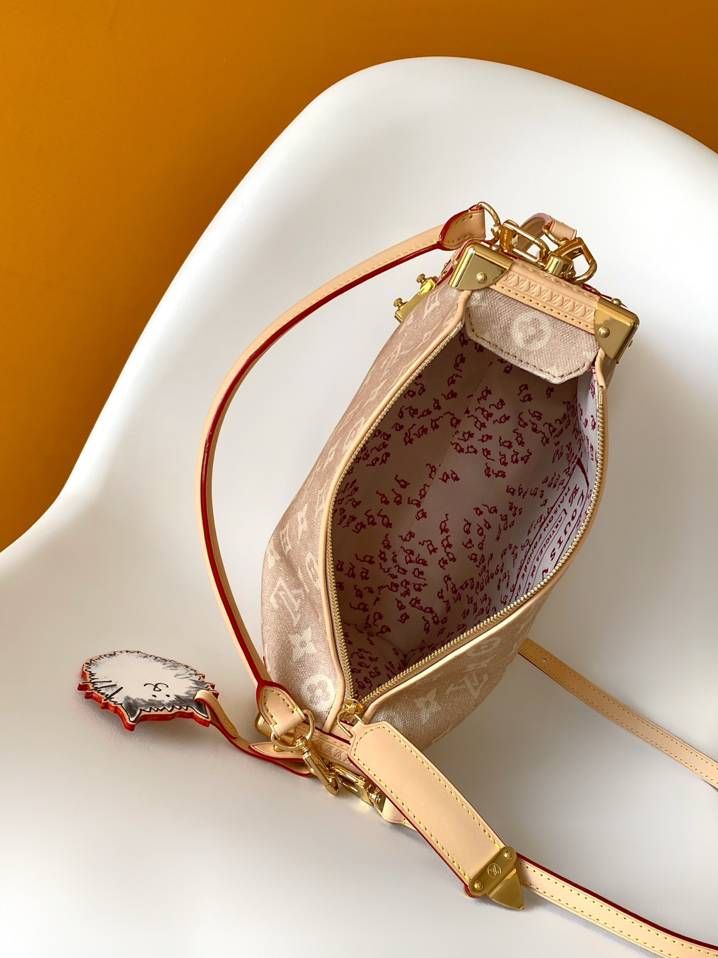 7 Louis Vuitton This "LV Travels With" edition of the large Side Trunk handbag showcases the brand's collaboration with a fashion icon and artist.