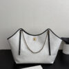 OHANEL 26c Raffia Woven Tote Bag, White, Large Size