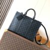 Louis Vuitton The M11742 black floral briefcase with zipper and 163C microcode chip is a Sac Plat 24H handbag with the elegant style of Monogram Eclipse coated canvas.