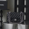 Classic Flap, Medium, Black and Silver, Authenticated Version 👜
