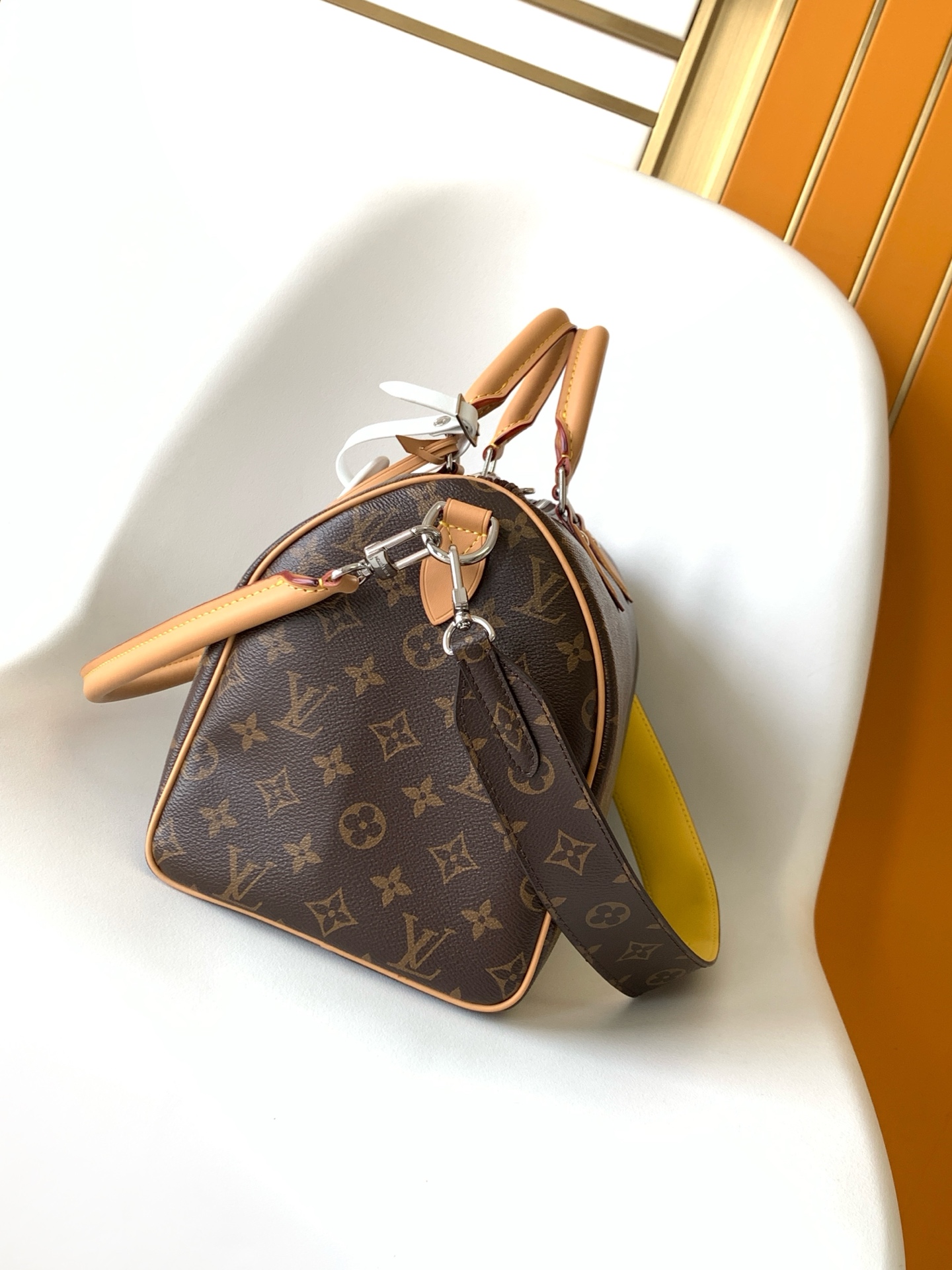 1 Louis Vuitton The Speedy Soft 30 Boho handbag is made from classic Monogram coated canvas.