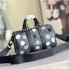 2 Louis Vuitton M46406 Black Floral Polka Dot Yayoi Kusama Handbag: This handbag encapsulates the classic silhouette of a travel bag and is crafted from embossed leather.