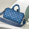 2 Louis Vuitton M46803 Blue Pillow Bag 🦍🦍 This Keepall Bandoulière 25 handbag is made of coated canvas.