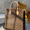 2 Louis Vuitton The M45848 classic Sac Plat medium handbag incorporates contemporary trends with its Monogram canvas and leather trim.