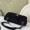 3 Extra-large logo suede double-pocket chain bag with 8 pockets – perfect for airport shopping!