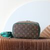 3 Louis Vuitton M12667 Green This Nice BB cosmetic bag is made from Monogram Macassar canvas.