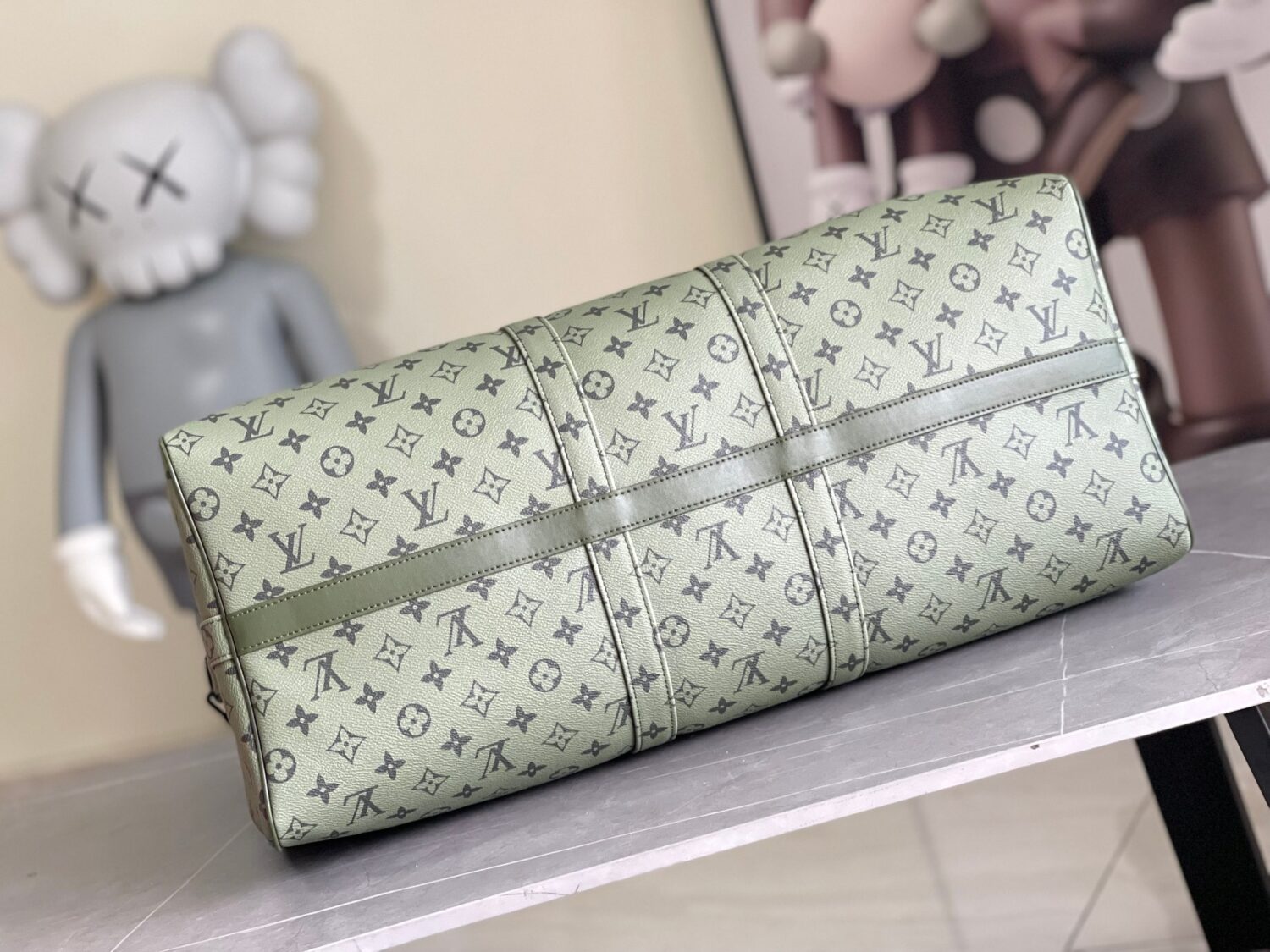 3 Louis Vuitton Keepall size 45 travel bag, style numbers 23962 and 23963, dyed in a pastel hue reminiscent of the rising sun.