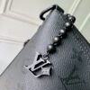 4 Louis Vuitton M27856 This Vagabond Hobo handbag is made of Monogram Midnight coated canvas with tonal calfskin leather trim.