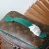 4 Louis Vuitton M12667 Green This Nice BB cosmetic bag is made from Monogram Macassar canvas.