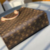 4 Louis Vuitton The M45848 classic Sac Plat medium handbag incorporates contemporary trends with its Monogram canvas and leather trim.