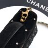 5 OHANEL 25k Black Velvet Diamond-Studded Crescent Bag