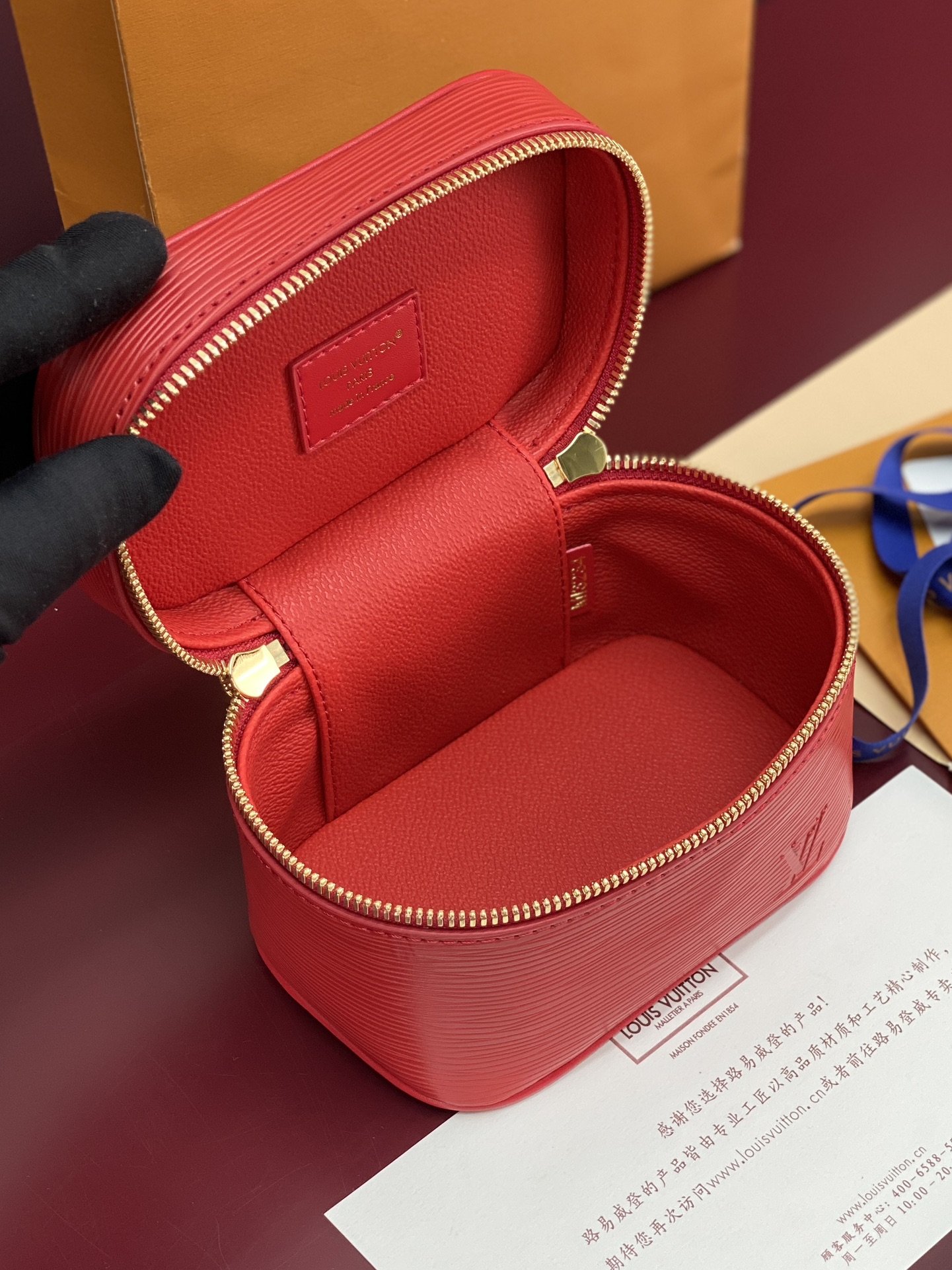 5 Louis Vuitton M25855 Red Small! New Season NICE NANO Bag with Grain Texture. This Nice Nano bag features a grained finish.