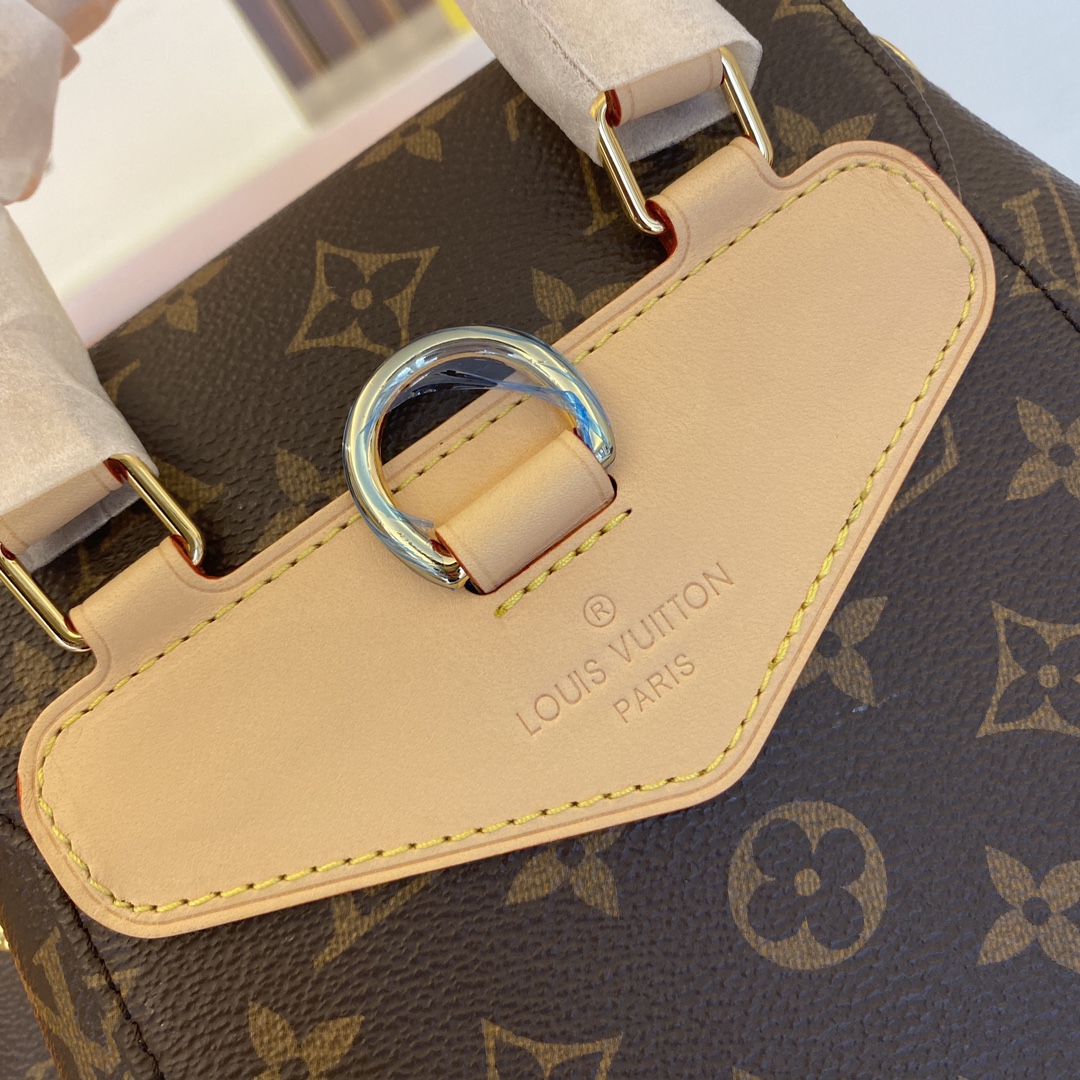 6 Louis Vuitton M11198 Monogram Canvas: This Montsouris backpack is made of Monogram canvas.