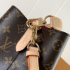 6 Louis Vuitton M46581 Monogram Canvas Mini Bucket Bag Series NÉONOÉ BB Handbag, featuring a Monogram canvas BB adorned with natural leather.