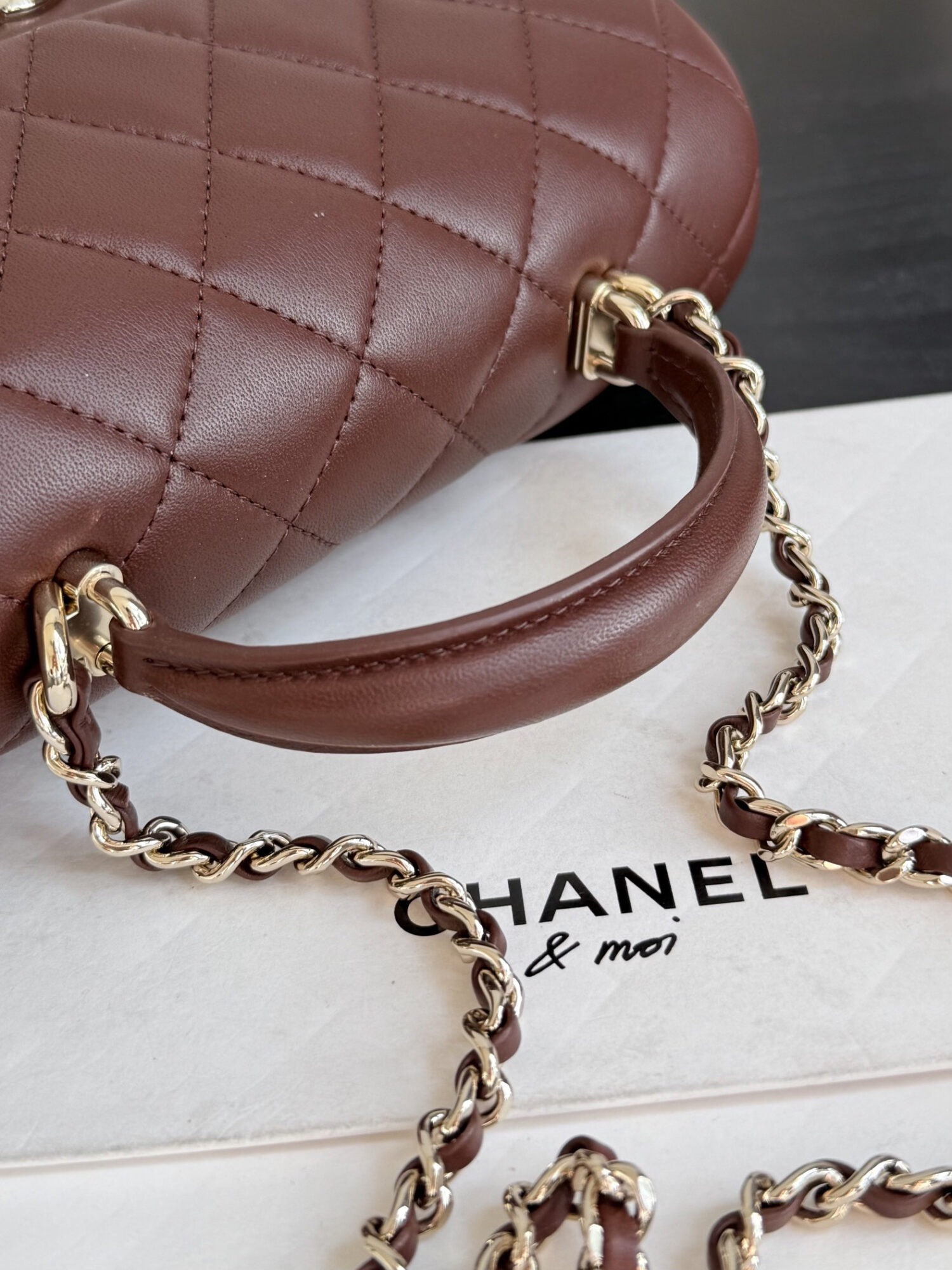 6 Ohanel coffee-colored mini