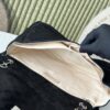 7 Extra-large logo suede double-pocket chain bag with 8 pockets – perfect for airport shopping!